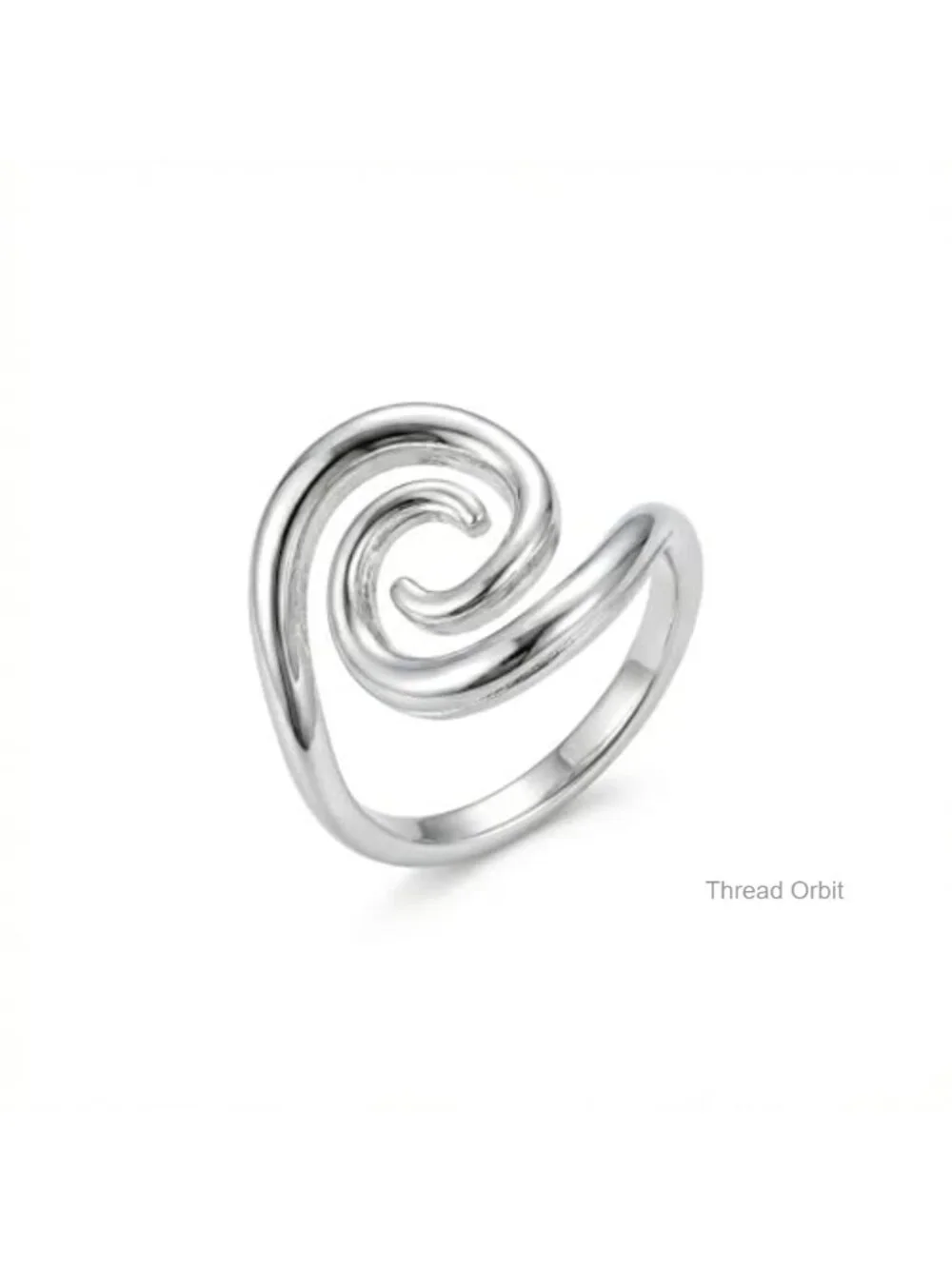 Adjustable Open Spiral Sea Wave Swirl Geometric Copper Stacking Ring